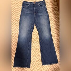 MOTHER Hustler Ankle Fray jeans in Dark Blue (Lust For Life)